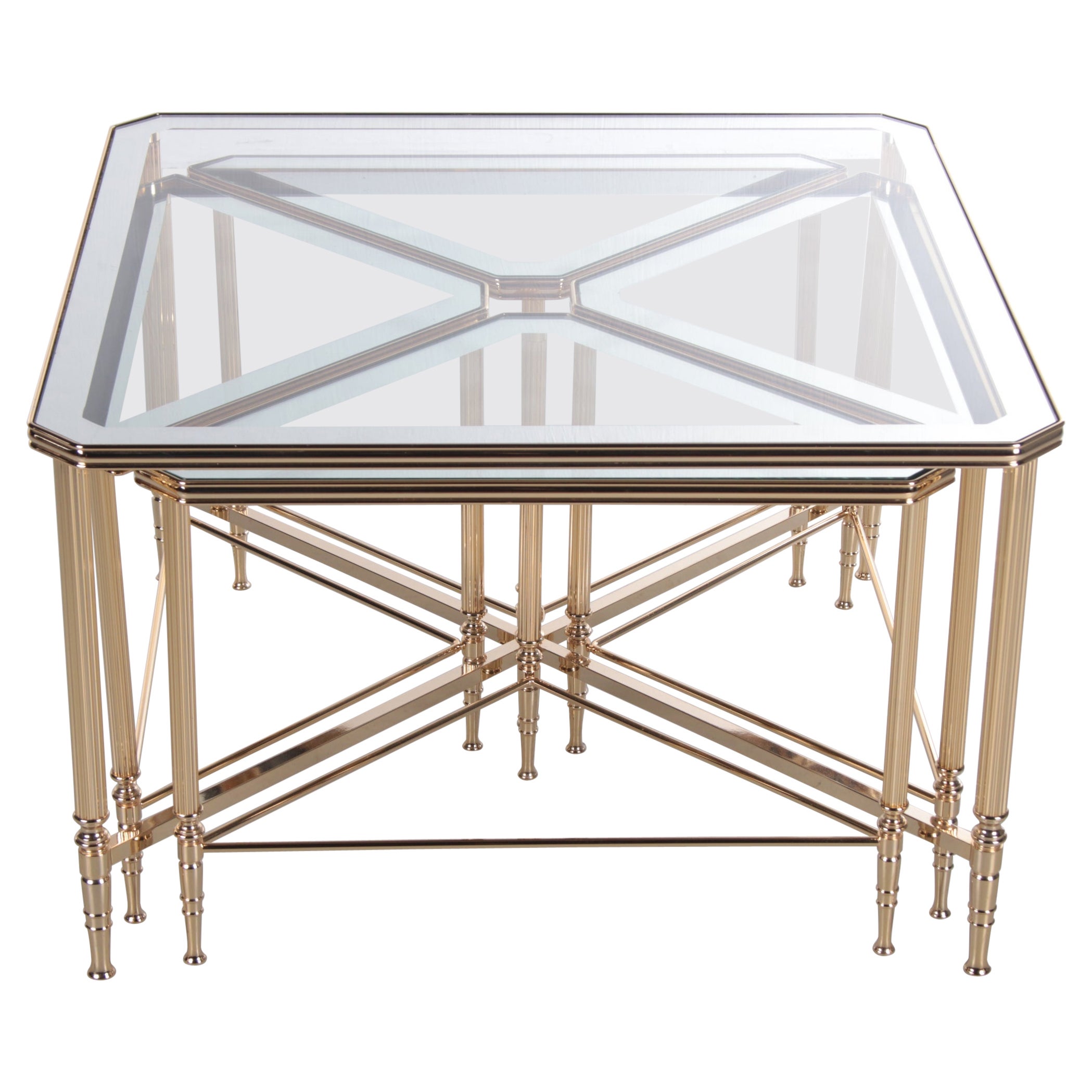 Ensemble de tables d'appoint 5 pièces de style régence hollywoodienne, années 1950