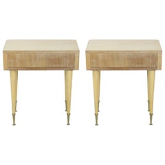 Pair of French Art Deco Style Maple End Tables