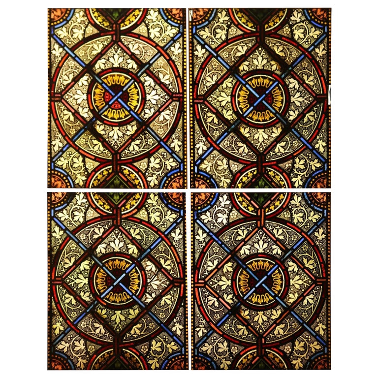Reclaimed English Stained Glass Windows For Sale At 1stdibs
