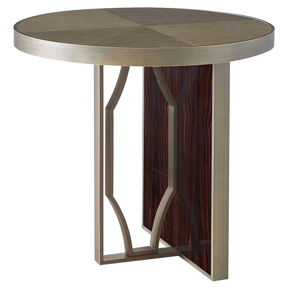 Satin Round Side Table For Sale