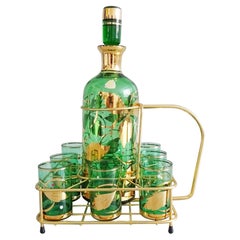 Bohemian Glass Liquor Set, Czechia Art Deco, 1940