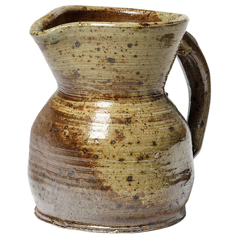 Brown Stoneware Ceramic Pitcher by Benoist Favre La Borne 1970 Design