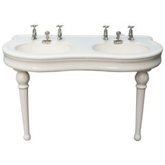 Antique French Reclaimed Delafon Style Double Basin