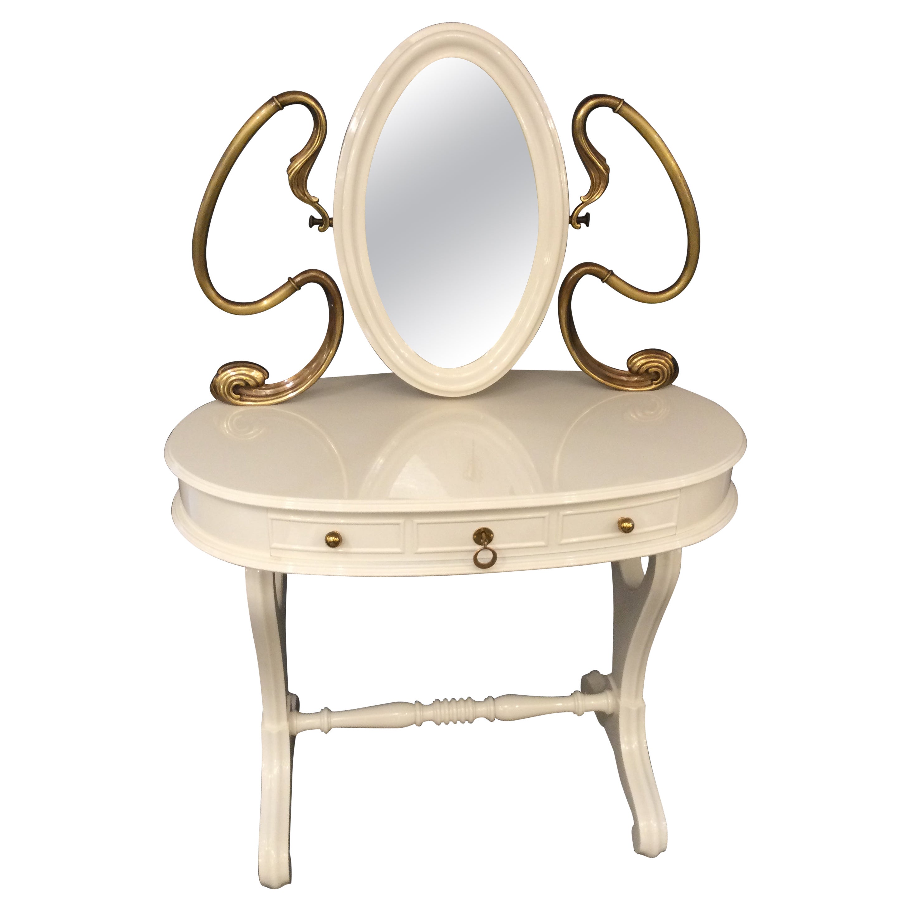 MidCentury Swedish Modern Dressing Table Vanity with Mirror at 1stDibs