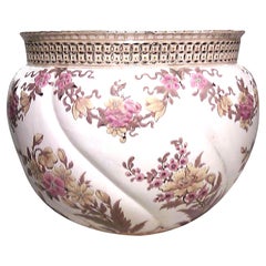 Vintage Zsolnay Hungarian Victorian Floral Lusterware Pot