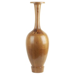 Tall Wooden Vase by Maurice Bonami, Attributed to De Coene Frères