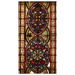 Antique Medieval Style Stained Glass Window