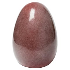 Vintage Light Red Ceramic Egg Decoration French Production in Style of Pol Chambost