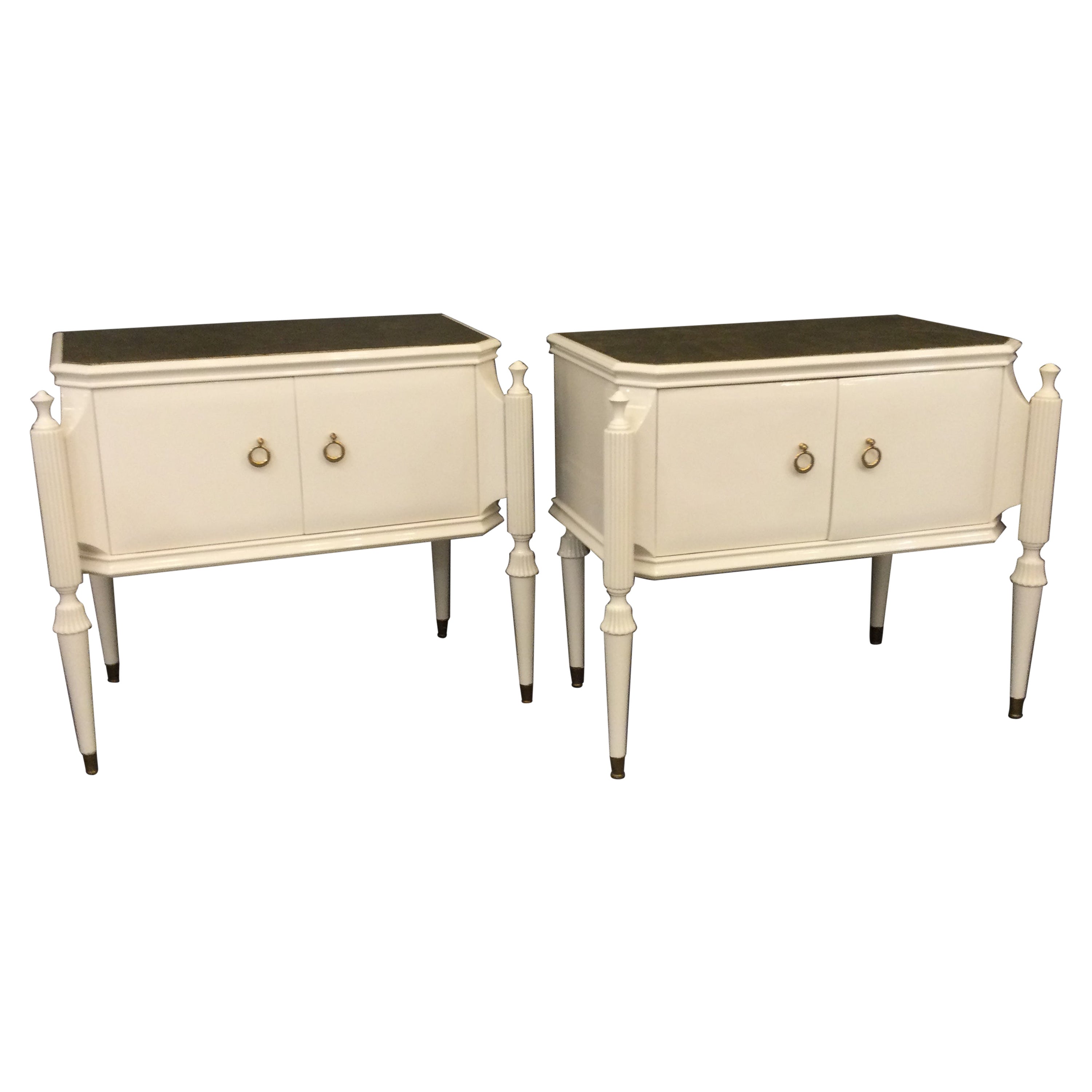 Italian Pair of Mid-Century Large Side Tables or Night Stands