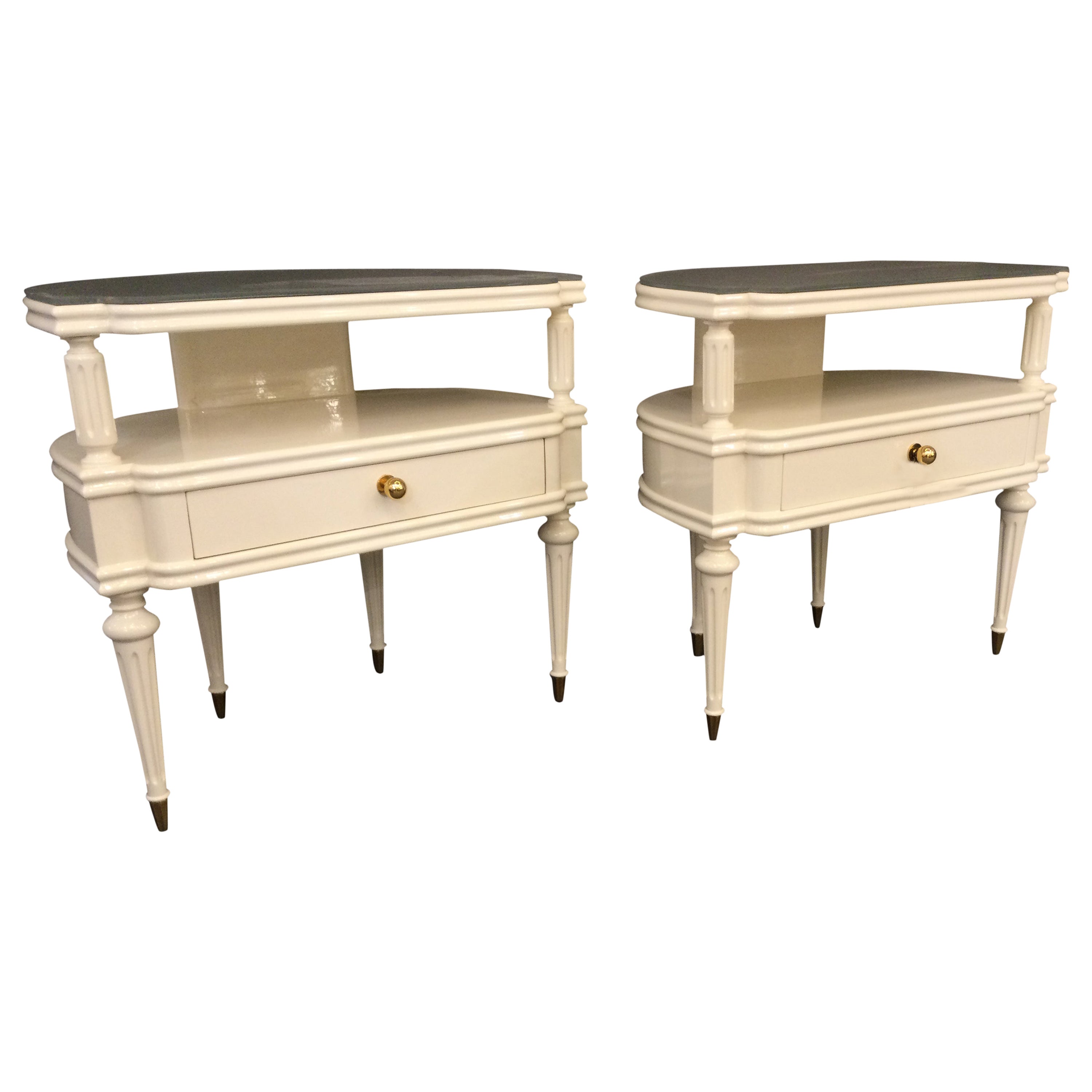 Italian Pair of Mid-Century Side Tables or Night Stands