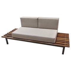 Cansado Bench by Charlotte Perriand with Mattress and Cushion