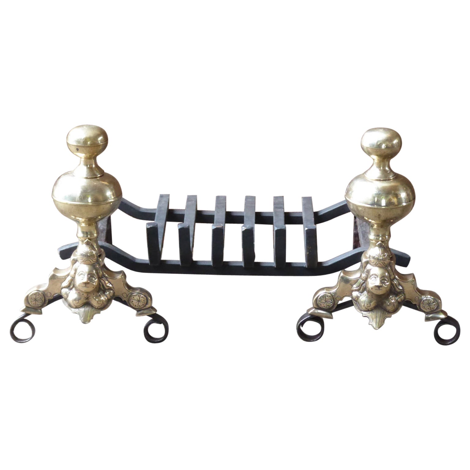 Antique Dutch Fireplace Grate, 17th Century For Sale