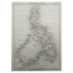 Original Antique Map of the Philippines, 1889