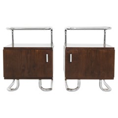 1930s Bauhaus Tubular Steel Nightstands, a Pair