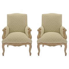Pair of French 19th Century Louis XV St. Patinated Armchairs