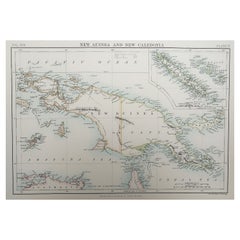 Original Antique Map of Papua New Guinea, 1889