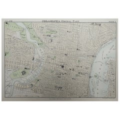 Original Antique City Plan of Philadelphia, Pennsylvania, 1889