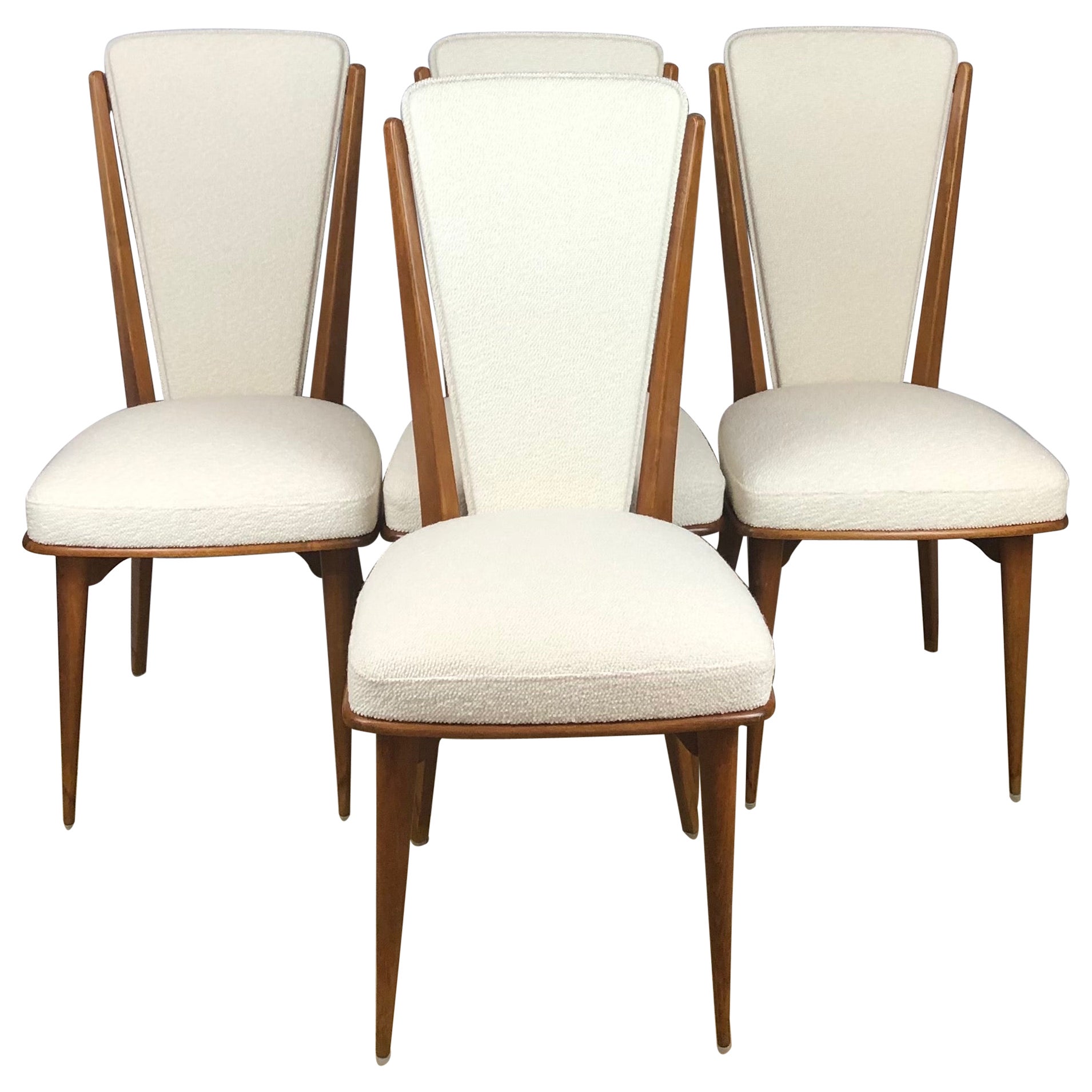 Finn Juhl's Style Mid Century Danish Leather and Walnut Desk Chair For