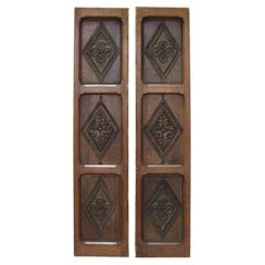 Pair of English 17th Century Carved Oak Panels