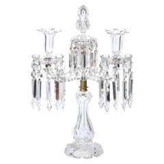 1940s Hollywood Regency Faceted Crystal & Silvered Bronze Girandole
