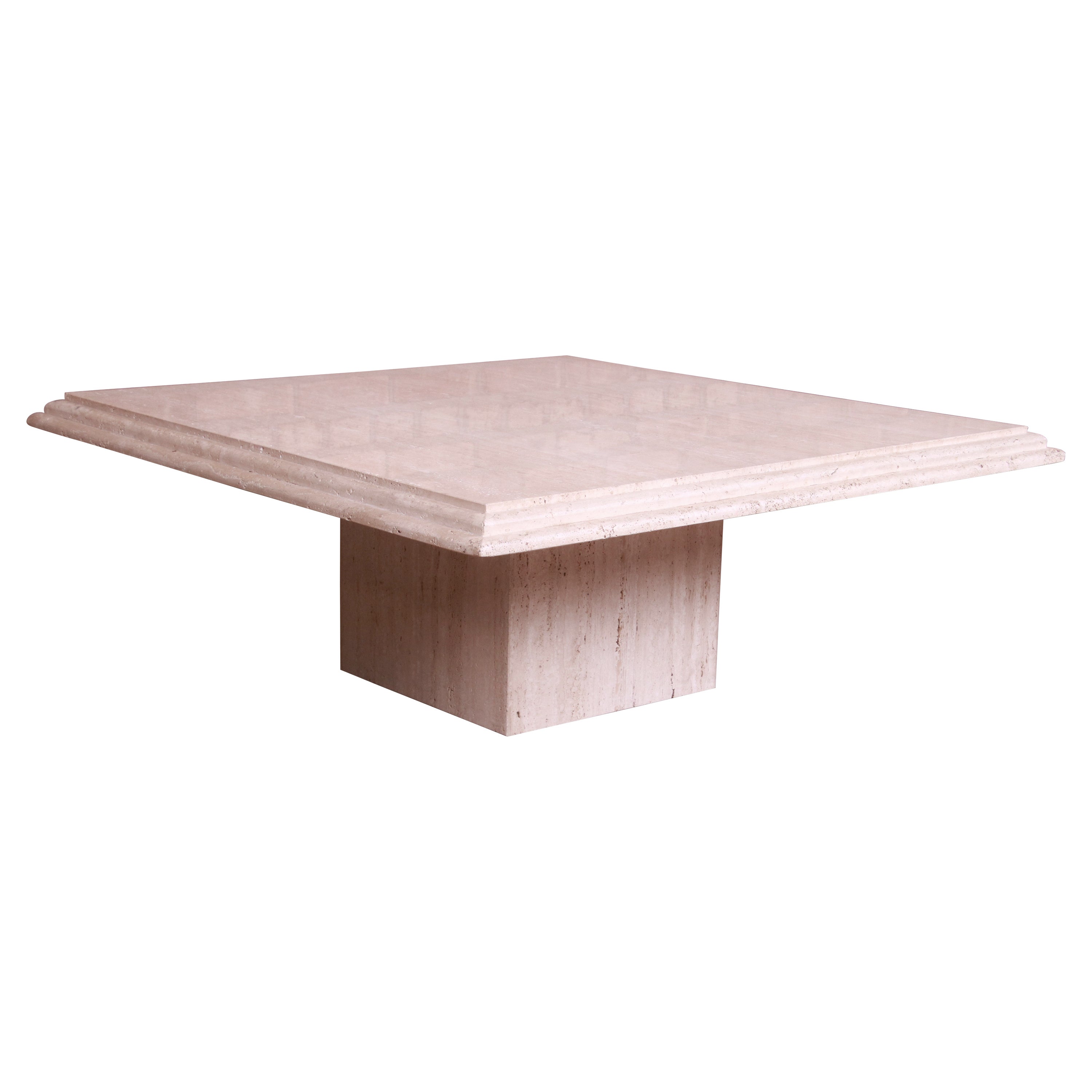 Modern Italian Travertine Marble Cocktail Table, Circa 1970s