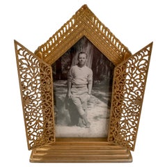 Used Gilt Altar Style Picture Frame with Opening Doors