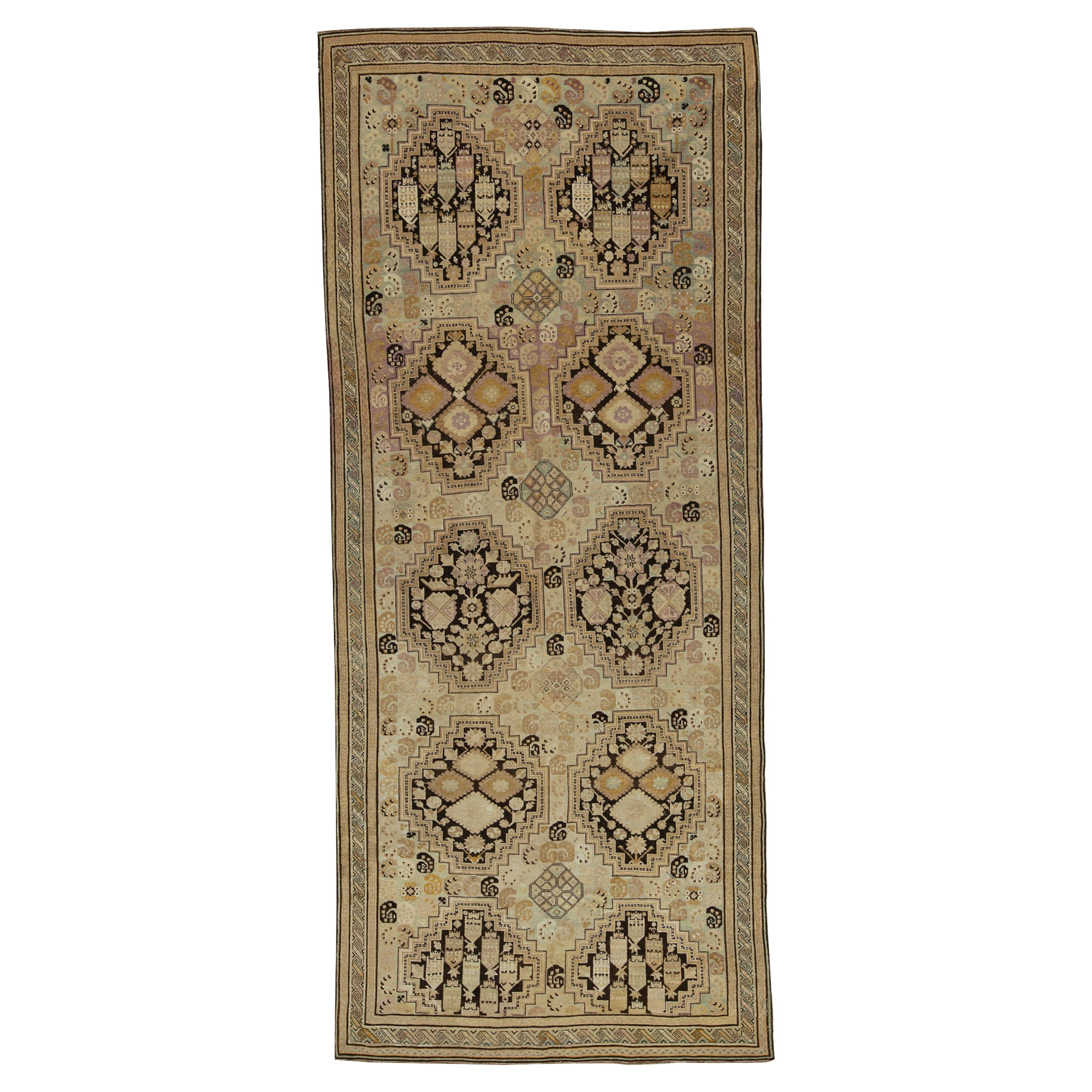  Antique Persian Fine Traditional Handwoven Luxury Wool Multi Rug For Sale