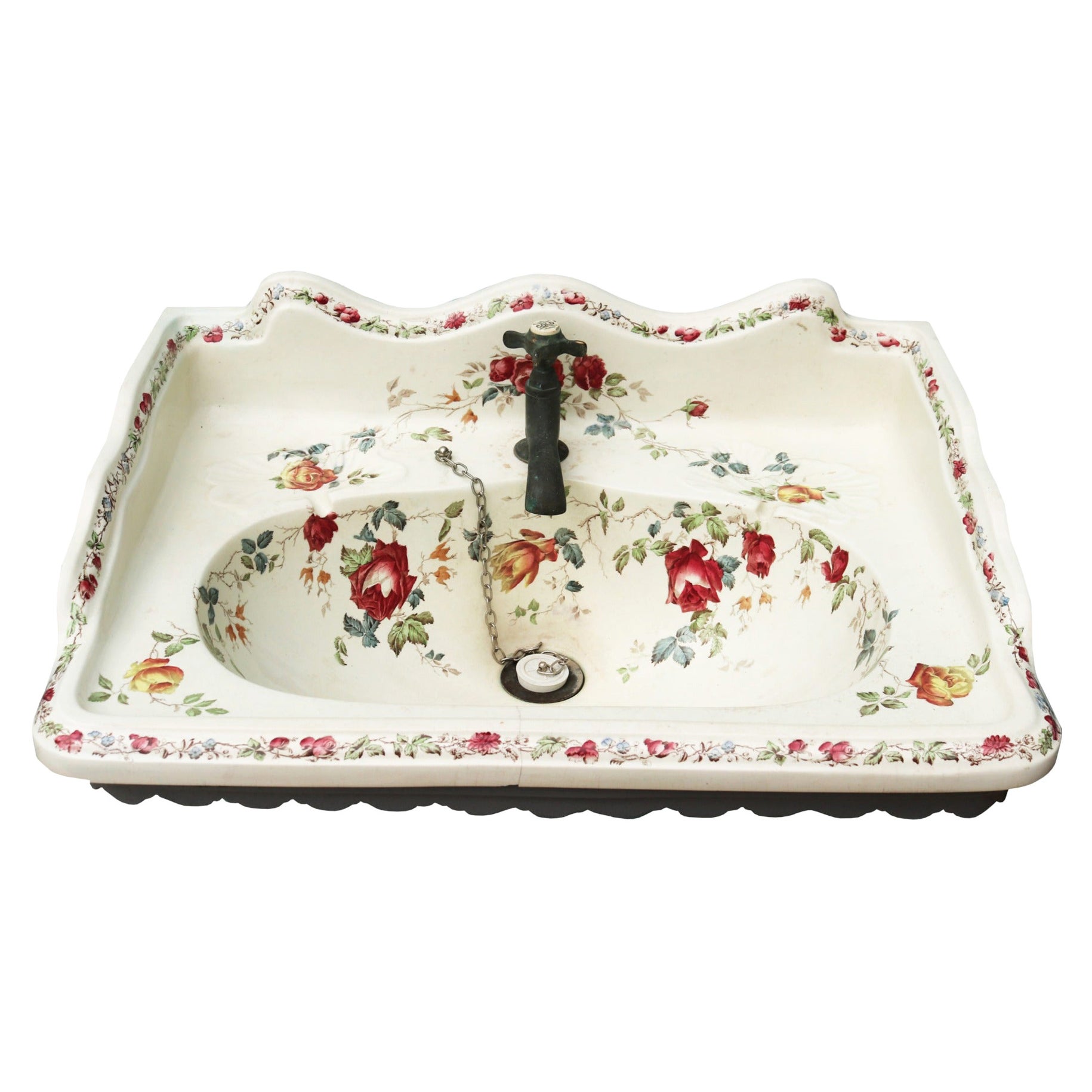 Antique English Transfer Printed Wash Basin For Sale