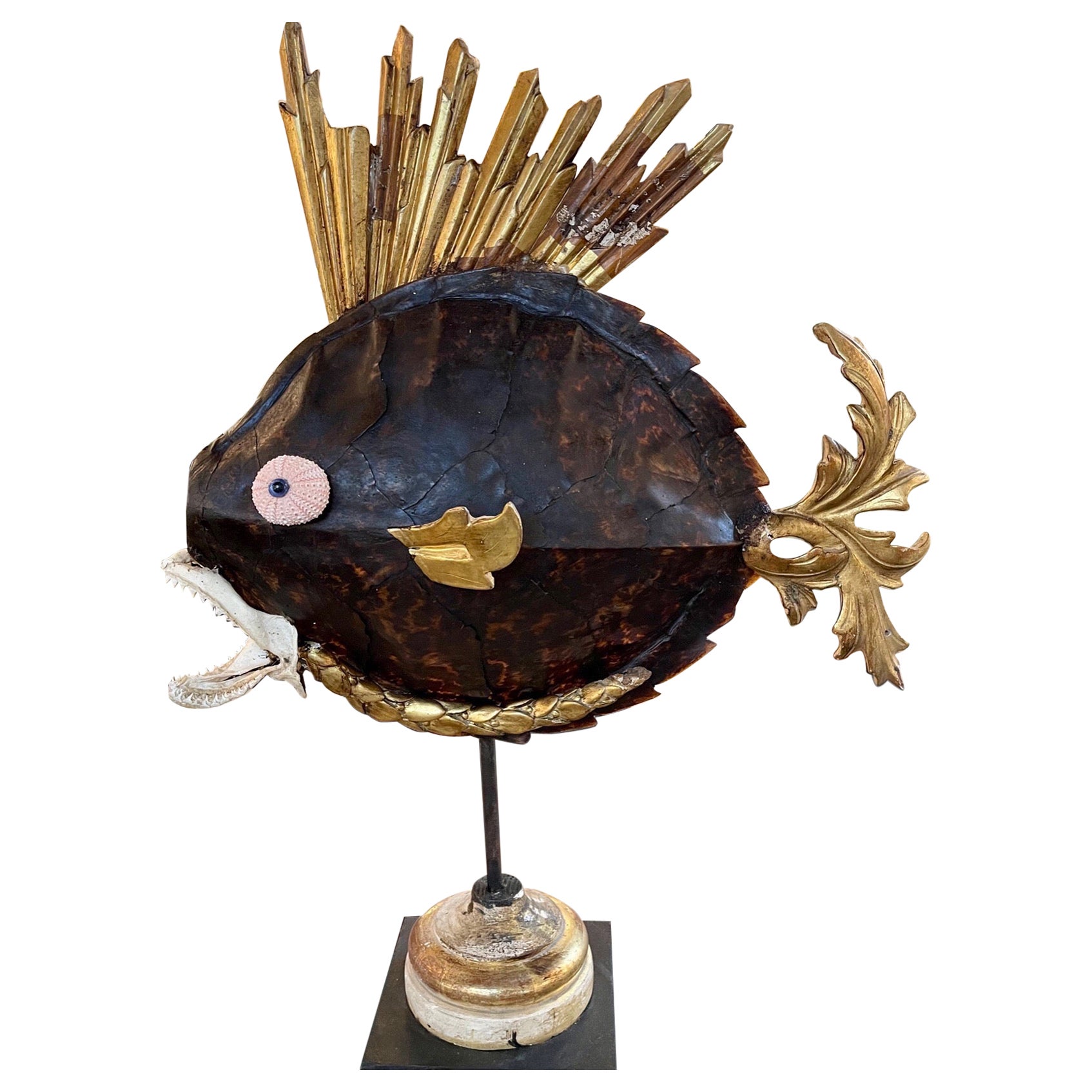 19th Century Italian Fish Sculpture from Antique Elements For Sale