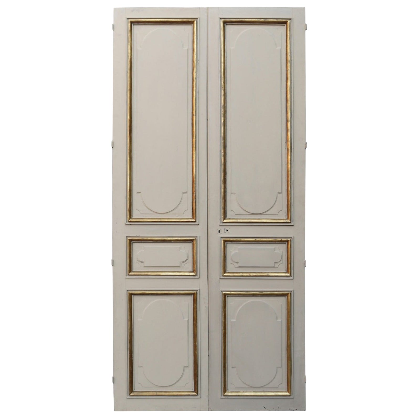 Tall Antique Panelled Double Doors For Sale