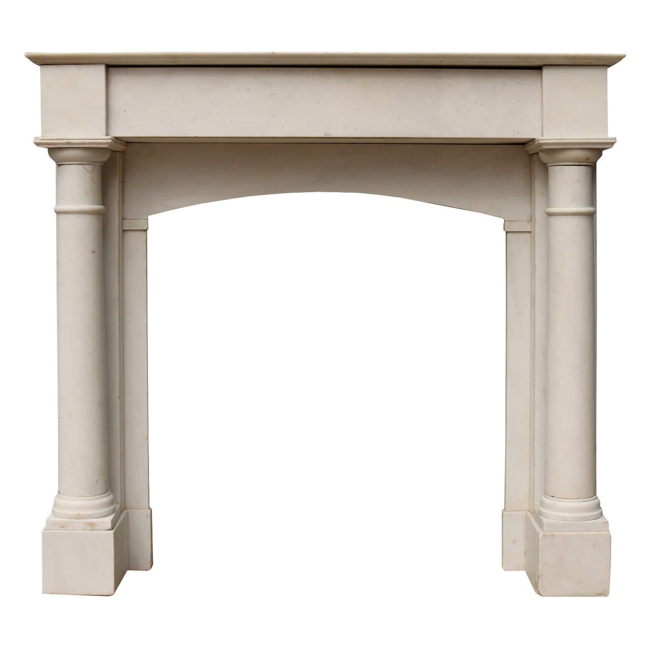 Antique White Statuary Marble Fire Mantel