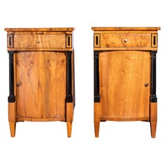 German Biedermeier Walnut Nightstands