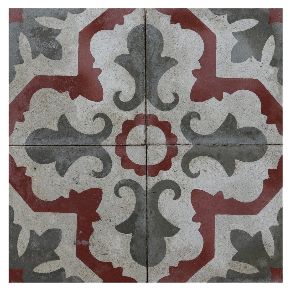 Set of Reclaimed Patterned Encaustic Floor Tiles
