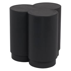 Contemporary Black Leather Stool, Trinity by Stephane Parmentier for Giobagnara