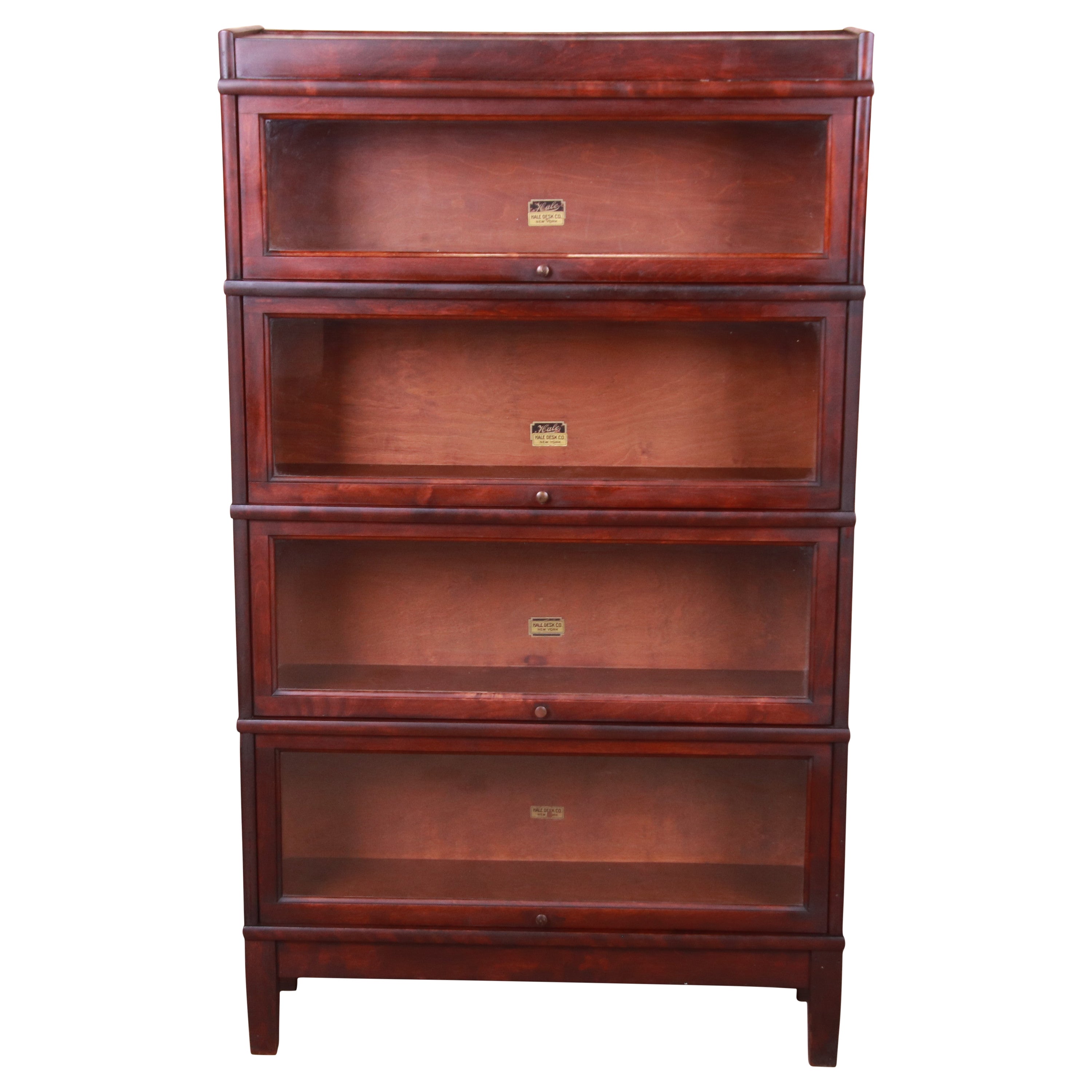 Antique Mahogany Four-Stack Barrister Bookcase by Hale, Circa 1920s