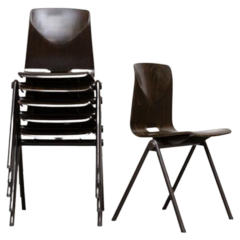Jean Prouve Style Stackable Single Shell Industrial Chairs