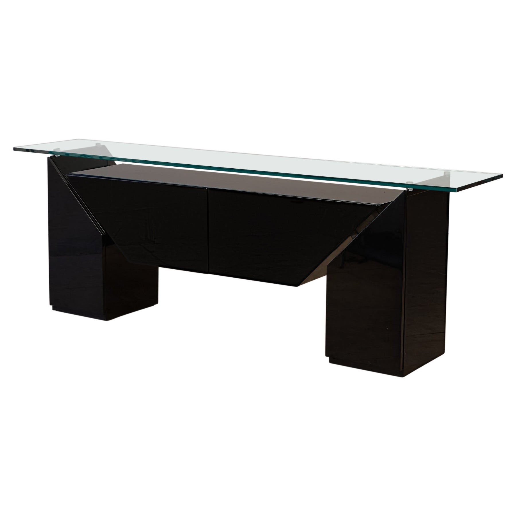 Black Lacquered Sideboard by Luigi Gorgoni for Roche Bobois