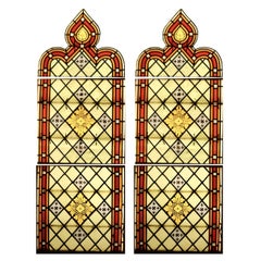 Two Large Reclaimed Stained Glass Church Windows