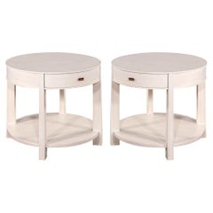 Pair of Round Bleached Side Tables by Barbara Barry