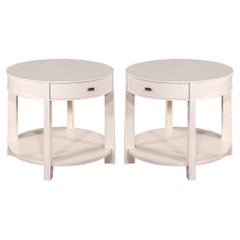 Pair of Round Bleached Side Tables by Barbara Barry