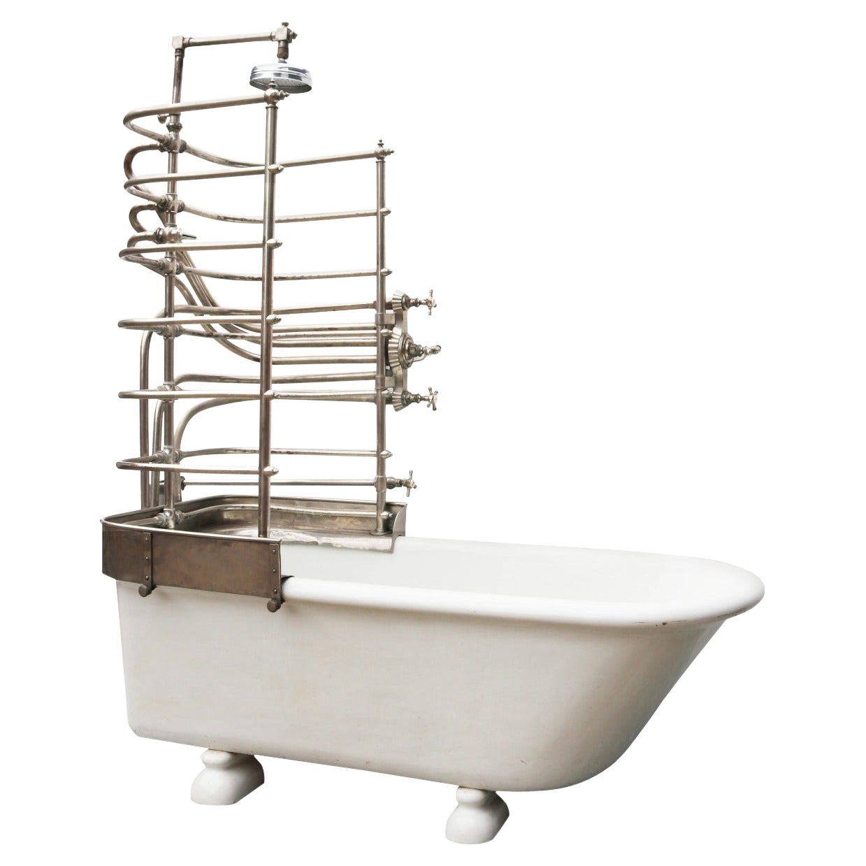 Reclaimed Antique Canopy Bath and Shower For Sale
