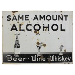 Original American Prohibition WCTU White Double-Sided Sign