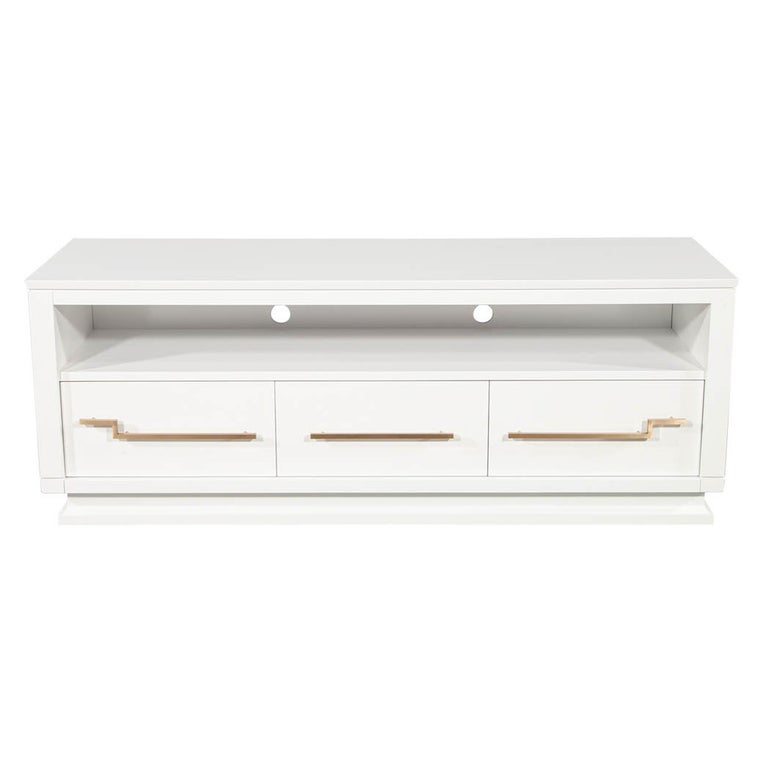 Modern White Media Console Cabinet For Sale