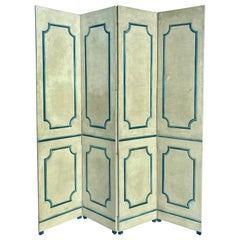 Architectural Hollywood Regency Glazed Floor Divider Screen, Neoclassical
