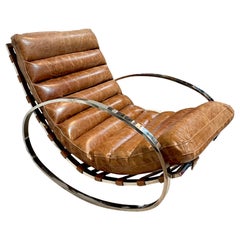 Renato Zevi fauteuil à bascule chromé Ellipse de Selig