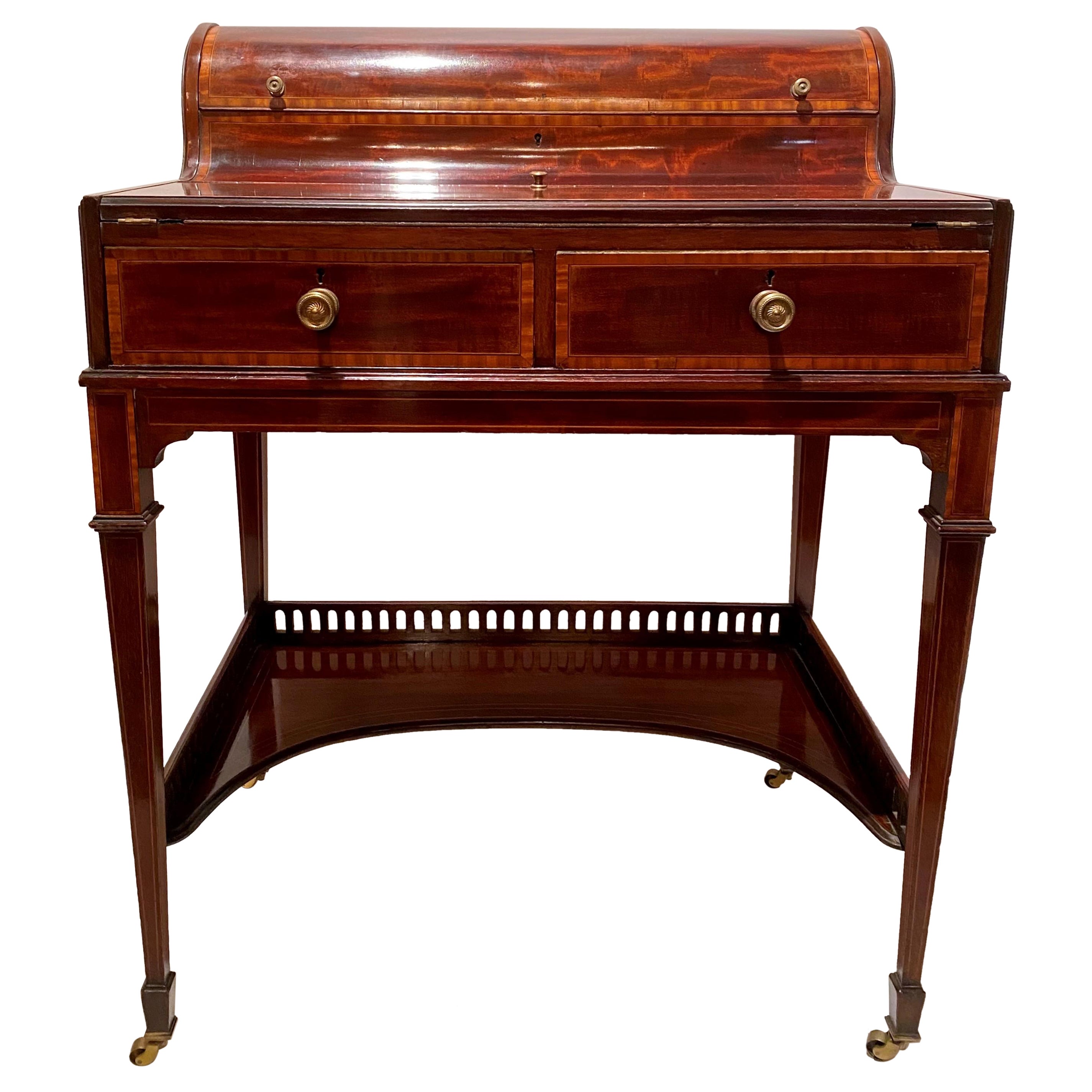 Antique English Mahogany Writing Desk, Circa 1875-1895 For Sale