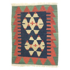 Vintage Persian Shiraz Kilim Rug, Luxury Lodge Meets Sunny Southwest Style