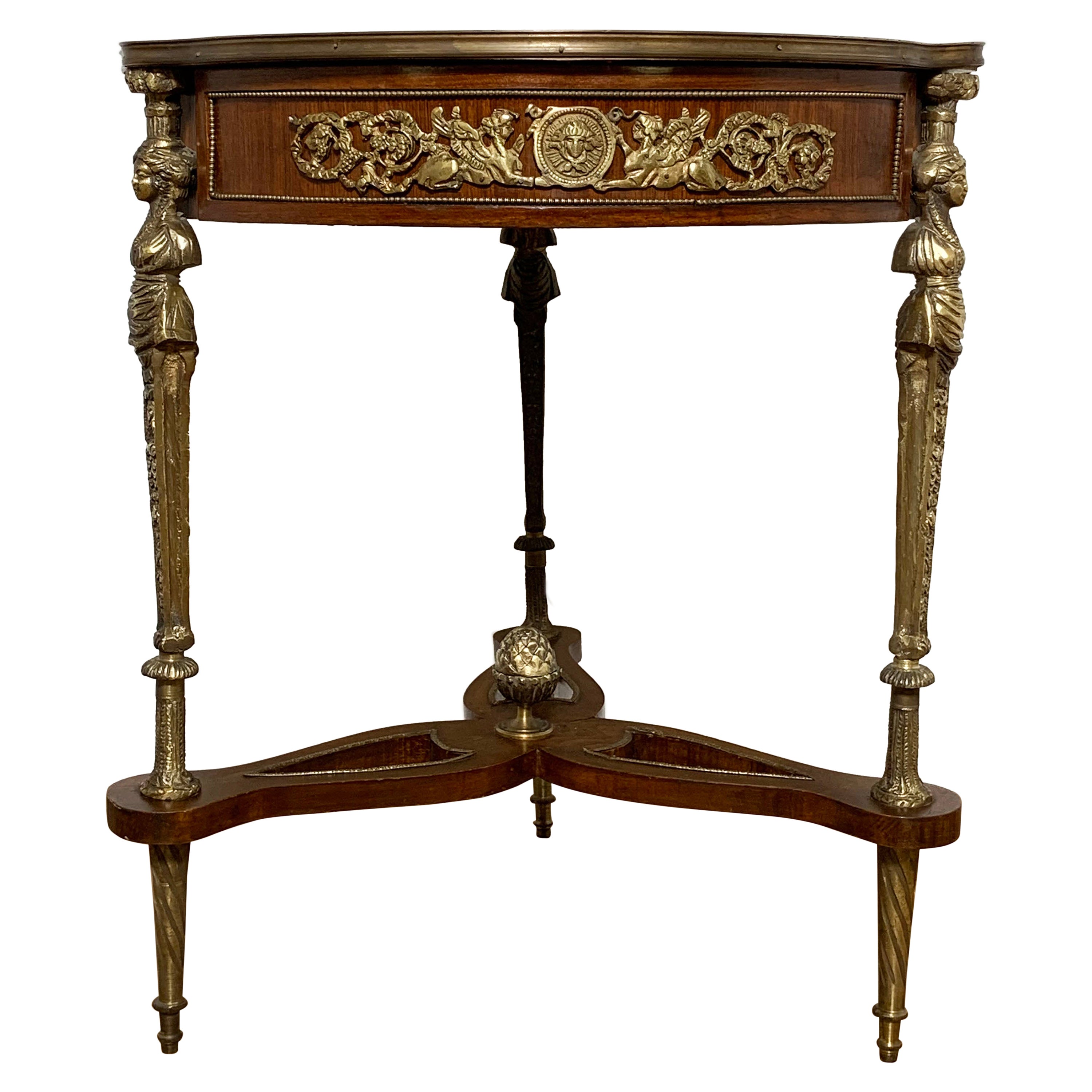 Louis XV Style Lamp Table in Mahogany and Rosewood