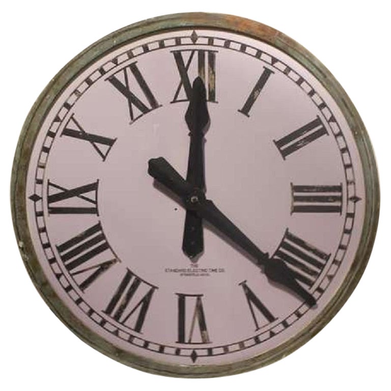 Early 20th Century 1900's Tower Light Up White Clock For Sale