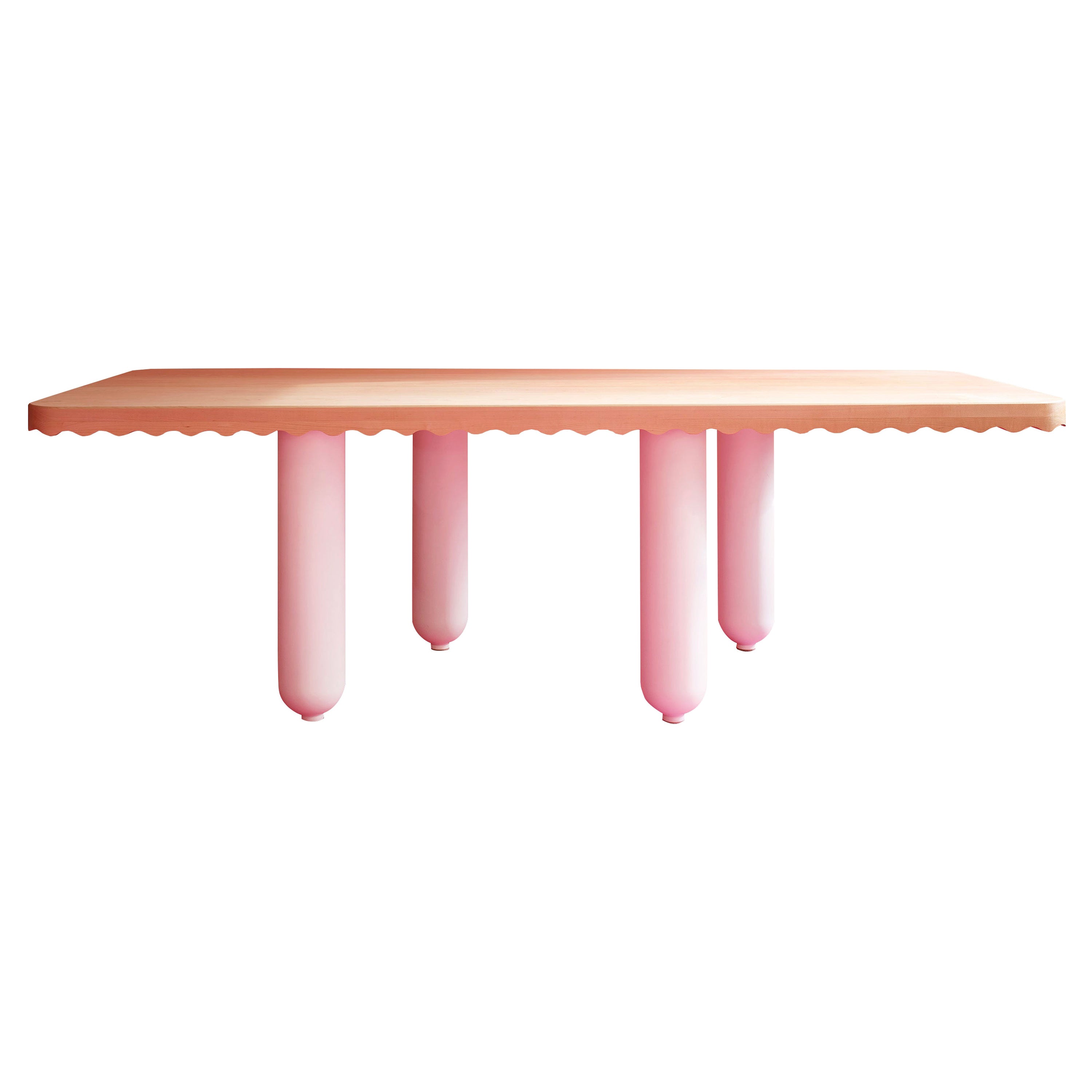 Contemporary Maple Dining Table with Painted Legs - Dining Table NAMINAMI  For Sale